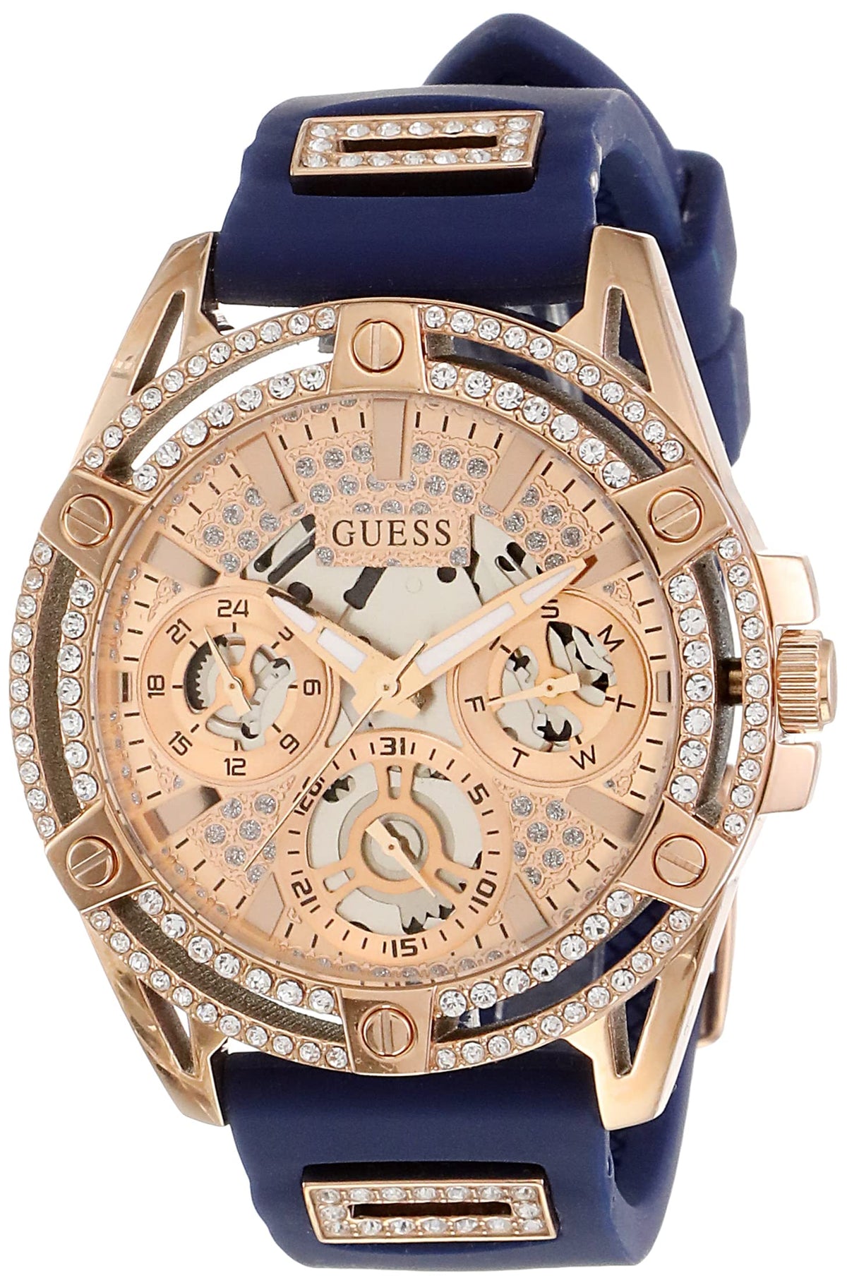 GUESS Ladies 40mm Watch - Purple Strap Lavender Dial Iridescent Case