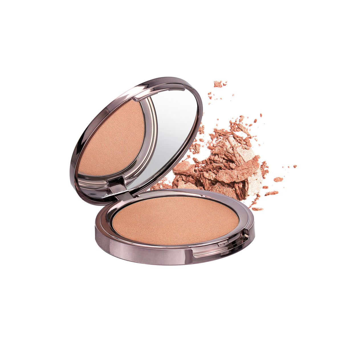 Girlactik Usa.Glow Highlighter Blusher Illuminating Powder. Pearlescent Shimmer, Velvet Finish. Controls Oil, Lightweight, Buidable. -Bronze