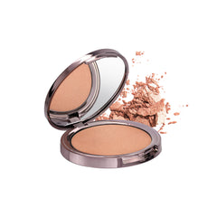 Girlactik Usa.Glow Highlighter Blusher Illuminating Powder. Pearlescent Shimmer, Velvet Finish. Controls Oil, Lightweight, Buidable. -Bronze