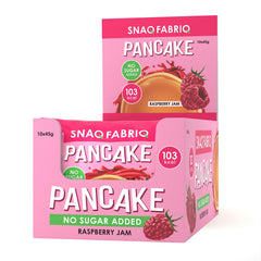 Snaq Fabriq Whole Wheat Flour Pancakes, Filled with Coconut Oil and a Delicate Sugar-Free Raspberry Toping., No Sugar Added, 10 x 45 g. - Raspberry Jam