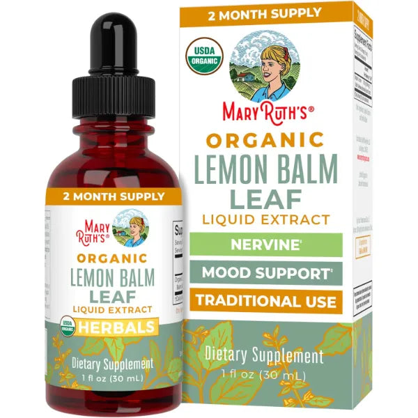 MARYRUTH'S Organic Lemon Balm Leaf Liquid Extract, Mood Support, 1 Fl Oz | Mood Support, Relaxation, Calming, USDA Organic, Vegan