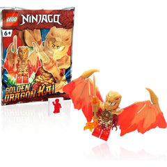 LEGO NINJAGO Crystalized Minifigure - Kai (Golden Dragon) with Wings and Gold Fire Sword