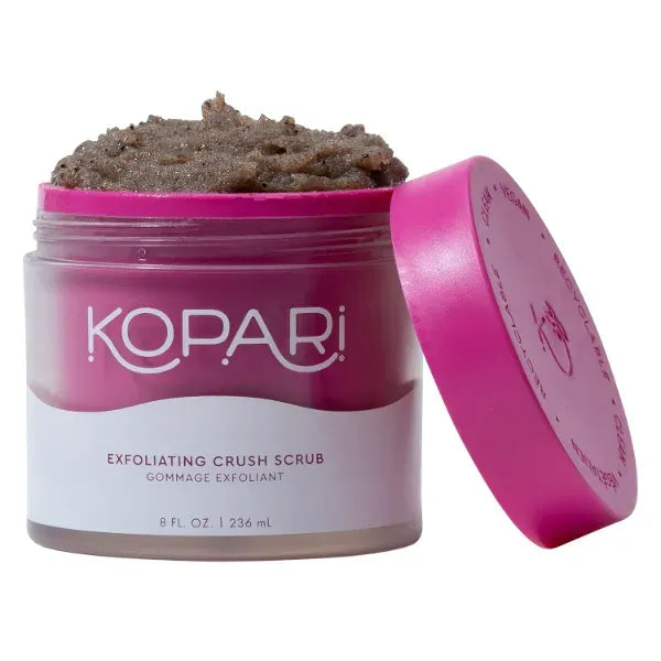 Kopari Coconut Crush Scrub - Brown Sugar Scrub to Exfoliate, Shrink the Appearance of Pores, Help Undo Dark & Age Spots + More With 100% Organic Coconut Oil, 8 Oz