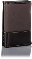 Timberland Men's Canvas & Leather Trifold Wallet - Charcoal