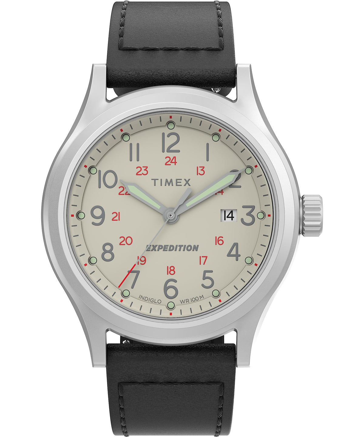Timex Men's Expedition North Sierra Watch - Black Strap Cream Dial Stainless Steel Case - Black/Cream/Stainless Steel