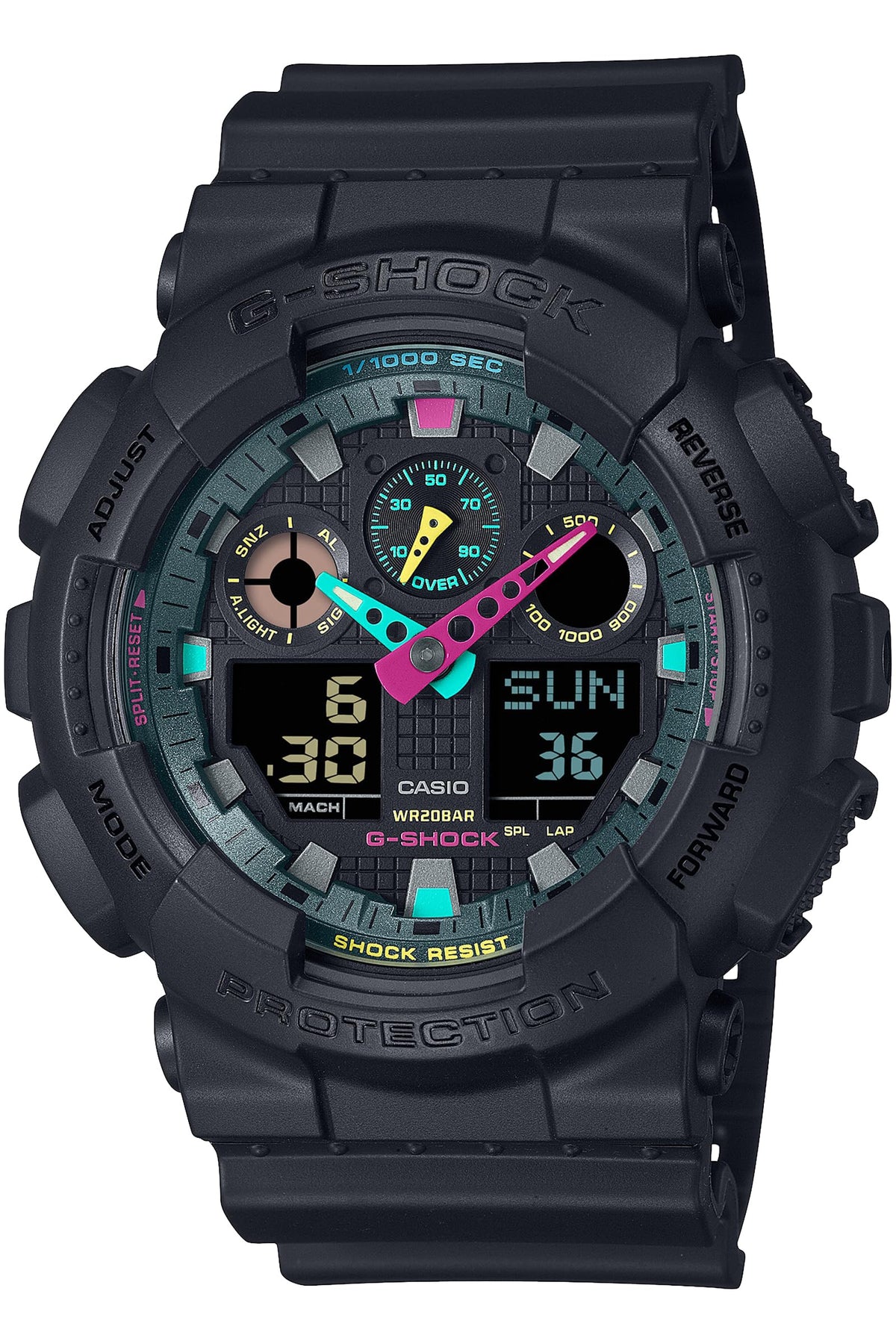 G-Shock Casio GA-100MF-1AJF [ Multi Fluorescent Color Series] Import from Japan New, Black