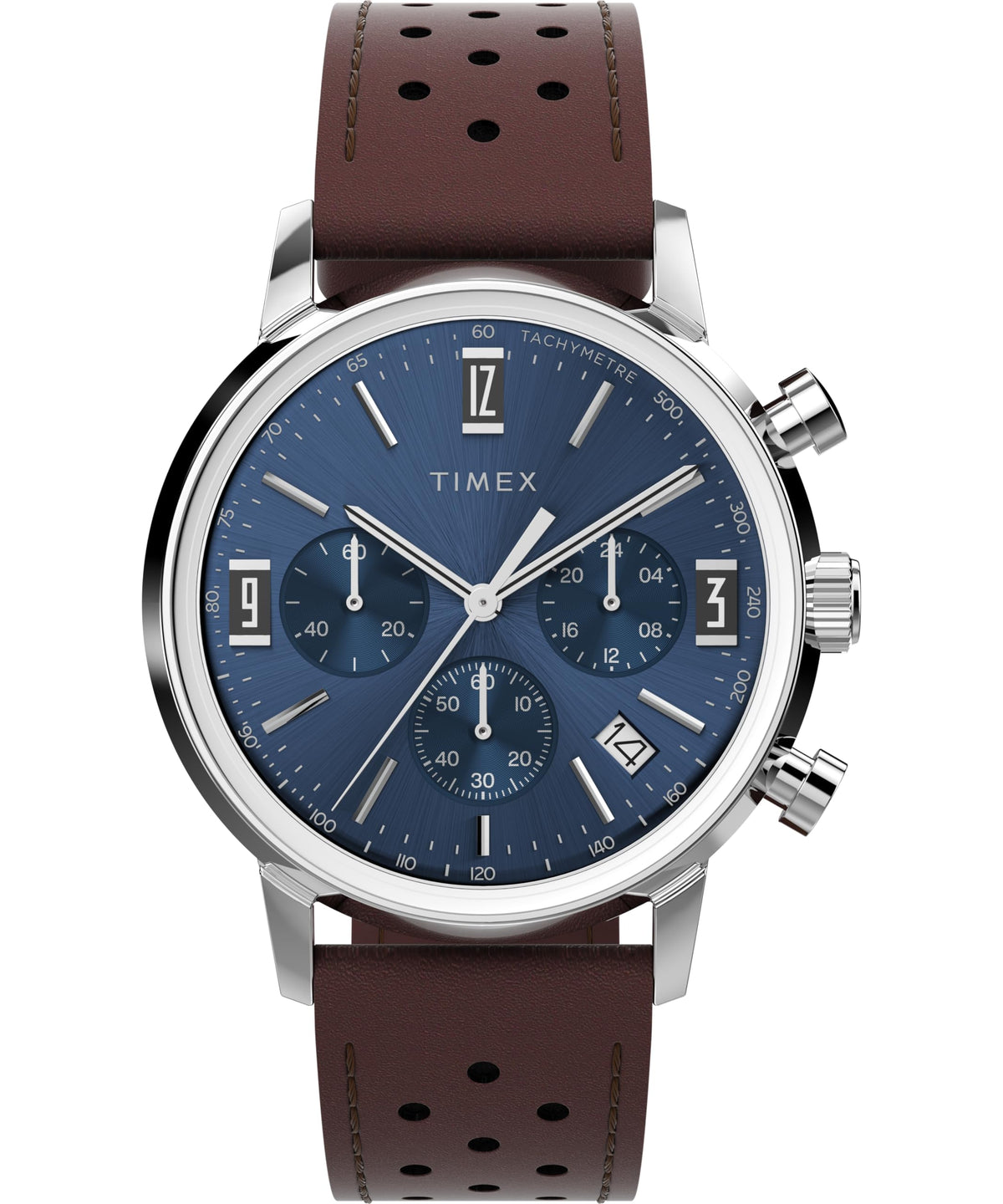 Timex Men's Marlin 40mm Watch - Black Strap Black Dial Stainless Steel Case - Brown/Green/Stainless Steel