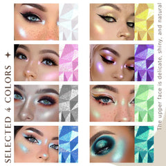 Tazweeq 8 Colors Face Highlighter, Diamond Glitter iluminadores, Makeup Palette, Intense-Color Chameleon Eyeshadow Shimmer, Highlighter Metallic Contour Bronzer Palette