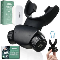 Bodyssey Breathing Trainer Premium Silicone Trainer Boost Breathing Patterns Adjustable Resistance Levels Compact, Portable, and Easy to Maintain Black