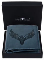 URBAN FOREST Zeus RFID Blocking Leather Wallet for Men, S, RFID - Vintage Blue