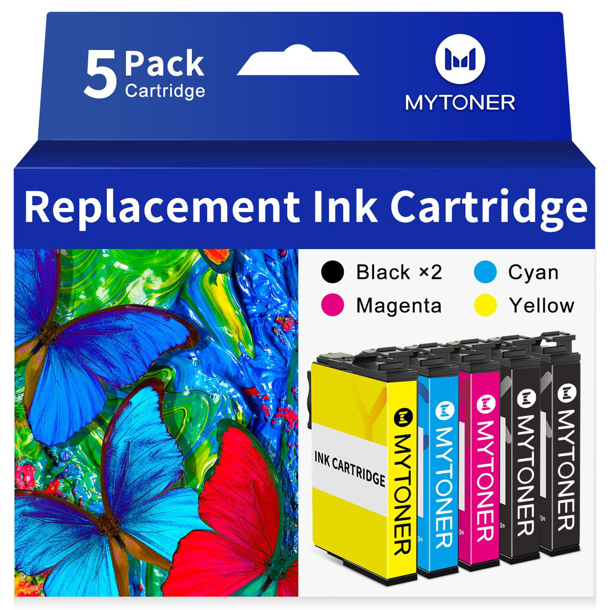 MYTONER Remanufactured Ink Cartridge Replacement for Epson 200XL 200 XL for Expression XP-200 XP-300 XP-310 XP-400 XP-410 Workforce WF-2520 WF-2530 WF-2540 Printer(2 Black,1 Cyan, 1 Magenta,1 Yellow)