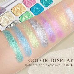 Tazweeq 8 Colors Face Highlighter, Diamond Glitter iluminadores, Makeup Palette, Intense-Color Chameleon Eyeshadow Shimmer, Highlighter Metallic Contour Bronzer Palette