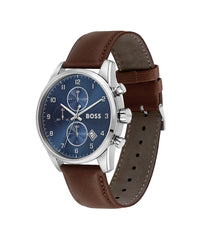 Hugo Boss SKYMASTER Men's Watch, Analog - Brown / Blue