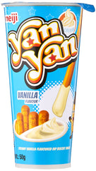 Meiji Yan Yan Vanillia Biscuits Stick, Fun Biscuit Sticks with Creamy Vanilla-Flavored Dip - 42g