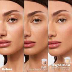 Kosas Mini Cloud Set Face Setting Powder - Smoothing Shine Control, Soft, Sheer Translucent Makeup Finish, Portable & Long-Lasting Loose Pressed Baking Powder - Comfy (Sheer Medium)
