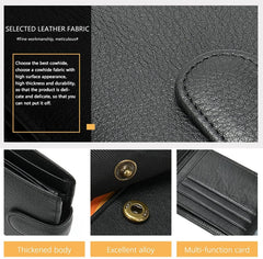 Harroo RFID Protected Men Genuine Leather Wallet Stylish Purse Card Pack Three Fold Wallet Money Clipï¼ˆBlackï¼‰Wallet for Men with Black Gift Box