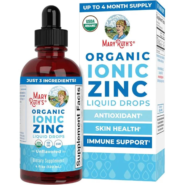 MaryRuth's Organic Liquid Zinc Supplement, Immune Support, Antioxidant, 4oz | Immune Support, Skin Health, Antioxidant, Cellular Metabolism, Zinc Sulfate