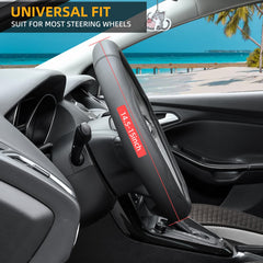 Valleycomfy Microfiber Leather Steering Wheel Covers - 15in (Black)