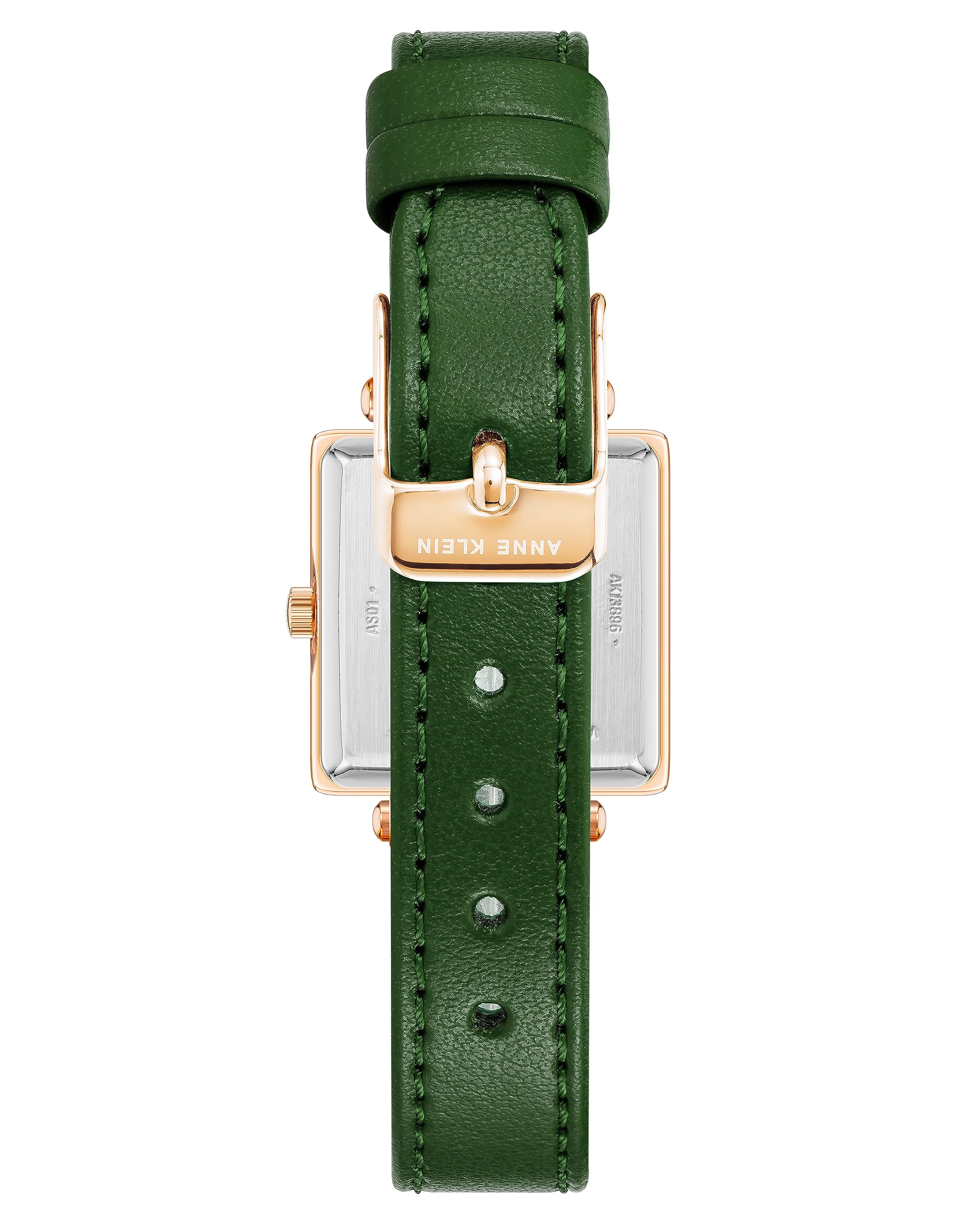 Anne Klein Women's Solar Powered Watch with Analog Display and Leather Bracelet AK3896RGGN, Green