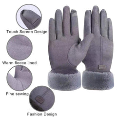 Winter Gloves for Women, Warm Touchscreen Glove Windproof Elastic Texting Gloves, Soft Lining Gloves for Ladies Sports Driving- Grey