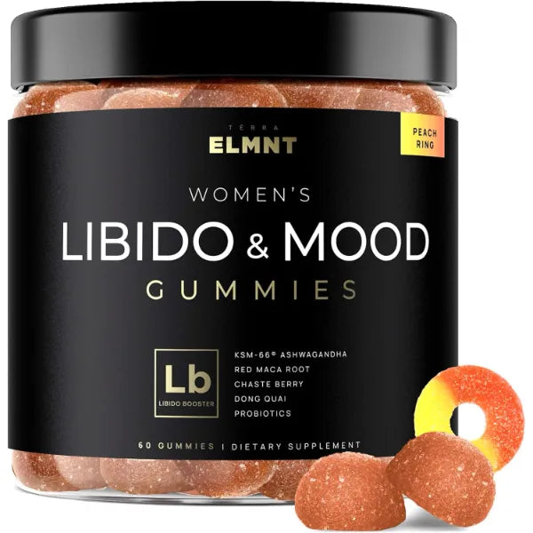 TERRA ELMNT 4,050mg Libido Support for Women KSM66® Ashwagandha Gummies + 30x Strength Red Maca Root - High Potency Libido, Mood & Testosterone Booster for Women Fast Acting - Natural Aphrodisiac Spicy Gummies