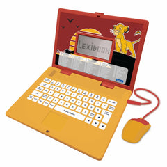 Lexibook, Disney The Lion King, Bilingual French/English educational computer, Toy for children with 124 language, writing, maths, logic, music activities and games, Yellow/Red