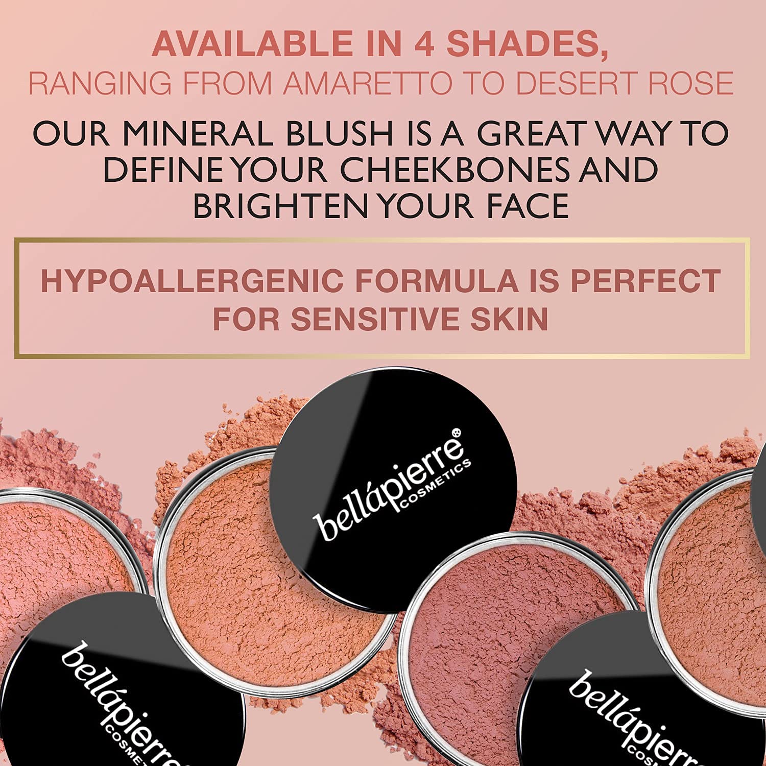 bellapierre Mineral Blush Warms Complexion for a Healthy Glow | Non-Toxic and Paraben Free | Suitable for All Skin Types | Loose Powder - 0.3-Ounce ââ‚¬â€œ Desert Rose