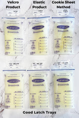 Good Latch Trays Magnetic Breastmilk Freeze Flat - Breastpump Accessory to Freeze Breast Milk Storage Bags Flat - (for Lansinoh, Up&Up, & Avent, Starter Set (2-6oz))