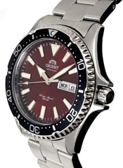 ORIENT Mens Diving Sports Automatic 200m Watch with Red Dial Steel Bracelet RA-AA0003R
