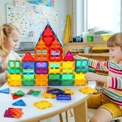 Gemmicc Magnetic Tiles Building Blocks, Magnet Toys for Kids, STEM Approved Educational Toys,3D Magnet Puzzles Stacking Blocks for Boys Girls,63 PCS Classic Set