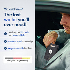 TRAVANDO AirTag* Wallet Mens Wallet with Money Clip Air Tag Wallet Card Holder RFID Blocking Bifold Gifts for Men, Black & Black