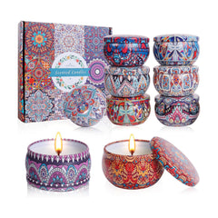 WEKOTEE Scented Candles Gift Set, 9 Pack Essential Oil Aromatherapy Candle, Stress Relief Gifts for Women, Candles for Home Scented, Ideal for Birthday, Mother's Day, (189-02)