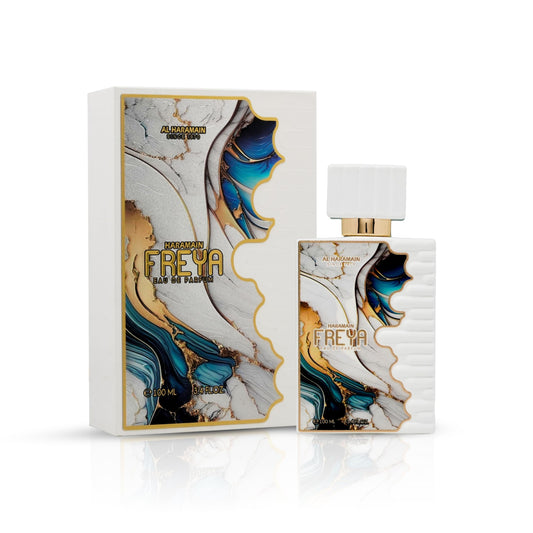 Al Haramain Freya Extrait De Parfum 100ml | Luxury Long Lasting Unisex Perfume | Fresh Floral Musky Arabic Fragrances with White Peach, Orange Blossom, Vanilla & White Musk