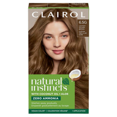 Clairol Natural Instincts Demi-Permanent Hair Dye, 6.5G Lightest Golden Brown Hair Color, 1 Count