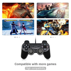 UCOM USB Gamepad/Joystick/Wired Gaming Controller for PC Computer Laptop Window with Dual Vibration Motor & Dual Analog Key & 1.8 Meter Cable, Kids & Adults - Black (Single Piece)