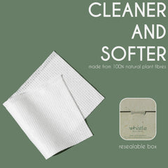 Whistle Wellness™ Disposable Face Towel - Soft Biobased Super Absorbent Face Towels - 10"×12" Dry Face Wipes for Sensitive Skin - Makeup Remover Face Wipes - Resealable Box - 50 Count (1 Pack)