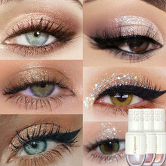 VUCATIN 2PCS Liquid Glitter Eyeshadow, Bling Eye Shadow Sparkle Shimmer Eyeliner Sticks, Waterproof Quick Dry Long Lasting Shining Eyeshadow for Daily Crystals Eye Lip Face Skin Makeup (01/04-2PCS)