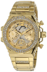 GUESS Gold-Tone Crystal Cut-Through Multifunction Watch