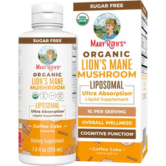 MaryRuth's USDA Organic Lions Mane Supplement, Vegan, 15 Servings | Ultra Absorption Liposomal, Full Spectrum Mushroom, 200mg Beta-Glucans Per Serving, USDA Organic, Vegan