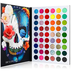 DE'LANCI Big Colorful Eyeshadow Palette Professional 54 Color Board Eye Shadow Bright Neon Glitter Matte Shimmer Makeup Pallet Highly Pigmented Powder EyeShadow for Women Girl Halloween Christmas Gift