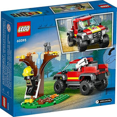 LEGO City 4x4 Fire Engine Rescue Truck 60393, Toy for 5 Plus Year Old Boys & Girls, Set with Water Element Launcher, Firefighter Minifigure and Cat Figure