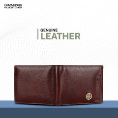 HAMMONDS FLYCATCHER Genuine Leather Wallets for Men, Brown - RFID Protected Leather Wallet for Men - Mens Wallet with 6 Card Slots - Gift for Valentine Day, Father's Day, Birthday, Raksha Bandhan