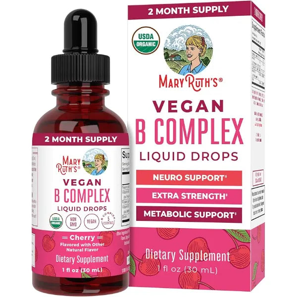 MARYRUTH'S Organic Vitamin B Complex, Biotin, Vitamin B12, Niacin, Folate | B Vitamins Complex, Biotin, Vitamin B12, Niacin, Folate
