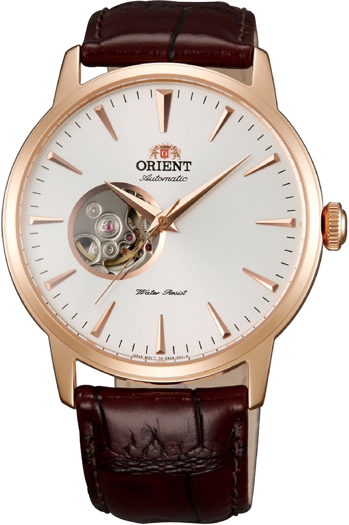 Orient Open Heart Men's Automatic Manual Winding Mechanical Classic Leather Band Skeleton Dial Wrist Watch