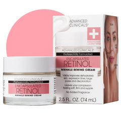 Advanced Clinicals Retinol Moisturizing Facial Cream | Encapsulated Retinol Lotion for Face with Ferulic Acid and Vitamin E to Smooth the Appearance of Crepey Skin and the Appearance of Fine Lines and Wrinkles, 2.5 fl oz