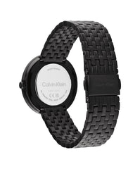 Calvin Klein, Twisted Bezel Women's Black Mother Of Pearl Dial, Ionic Plated Black Steel Watch - 25200323