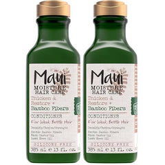 Maui Moisture Thicken & Restore + Bamboo Fibers Strengthening Conditioner to Soften Transitioning or Natural Hair & Renew Brittle Hair, Vegan, Silicone & Paraben Free, 13 fl oz Pack of 2