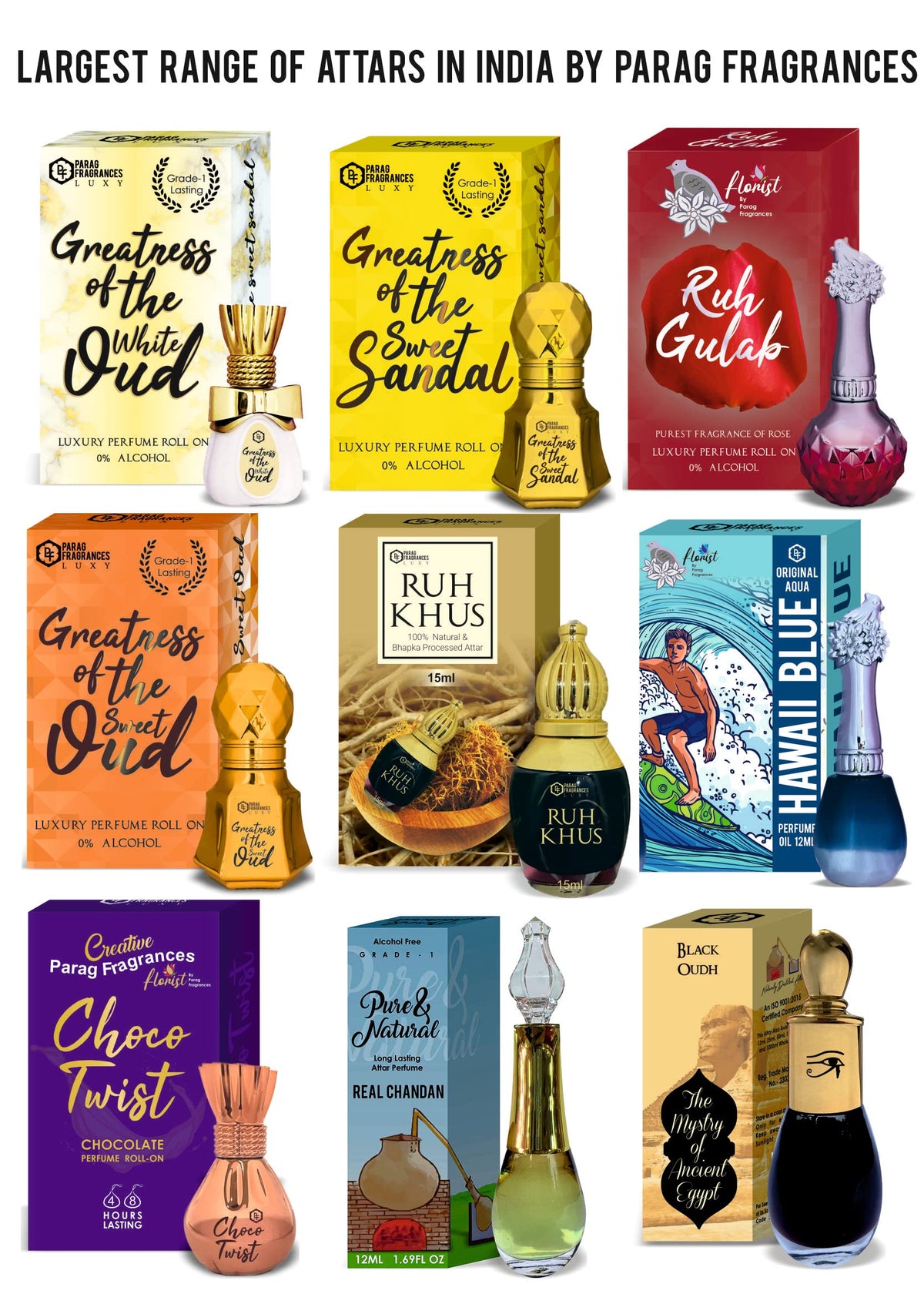 Parag Fragrances Fresh & Luxury Attar Series For Men (Hawaii Blue)