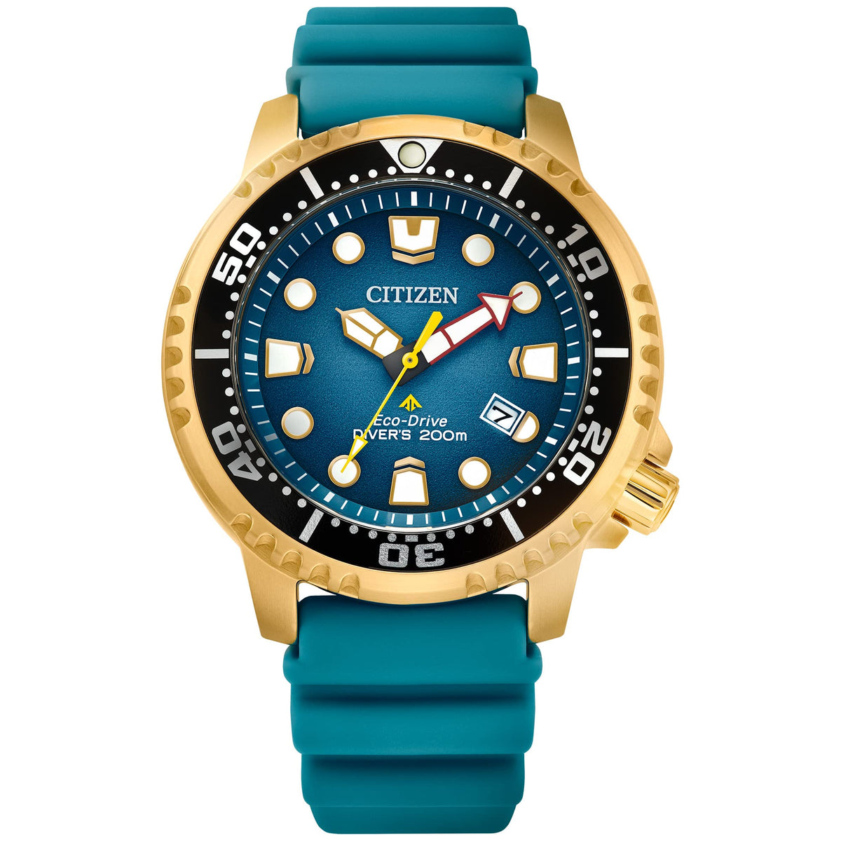 Citizen Promaster Dive Eco-Drive Watch, 3-Hand Date, ISO Certified, Luminous Hands and Markers, Rotating Bezel