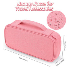 STAYOUNG Portable Electronic Accessory Bag - Cable Organizer, Travel Gadget Organizer, Compatible Charger USB Cable SD Memory Card Headset Hard Drive (Pink)